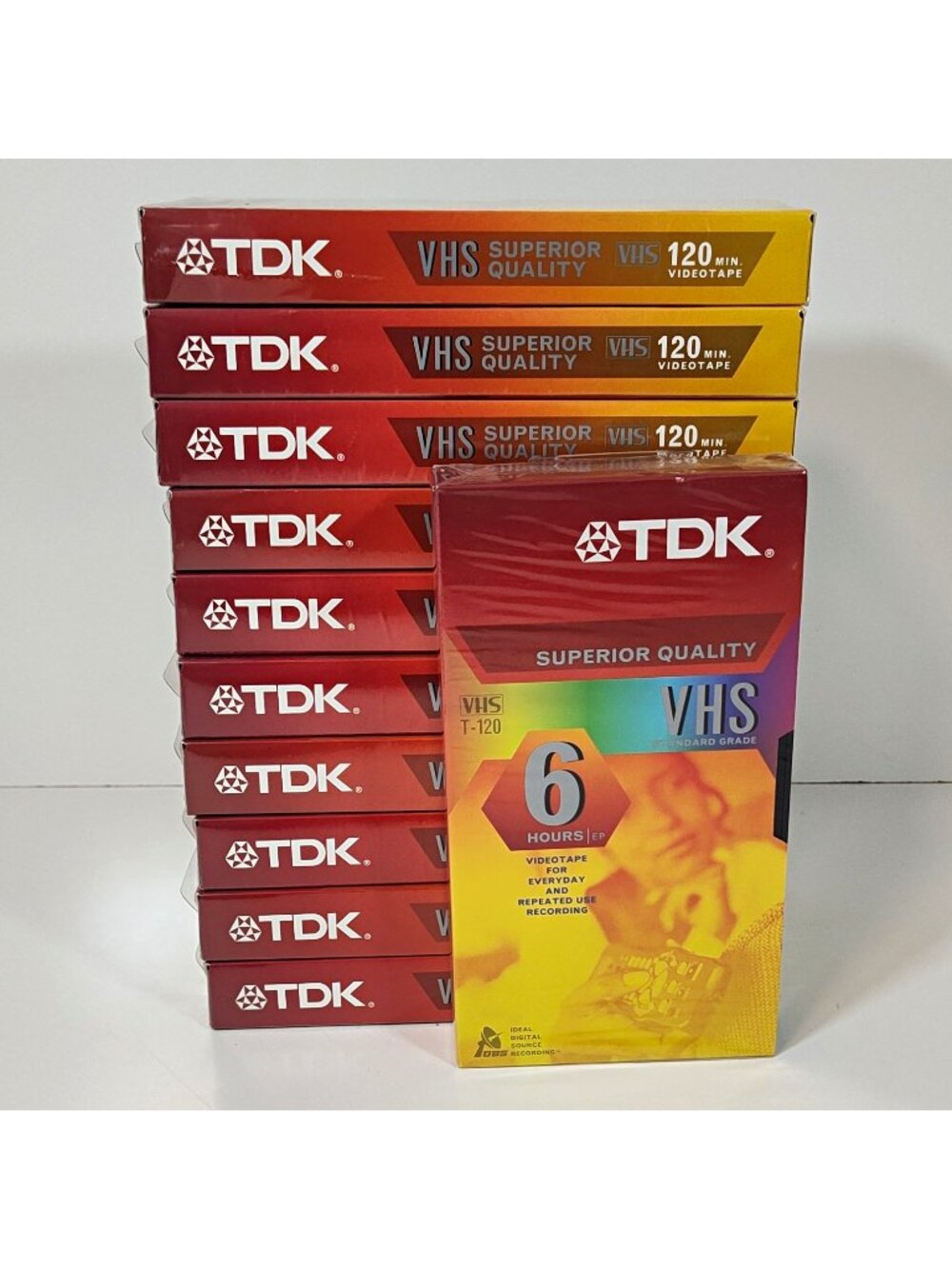 TDK T-120RV VHS Recordable Videotape 120 Min Blank Tape NIP (Lot of 11)